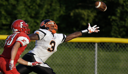 Withrow's Andre Whitehead tries to make a catch. 