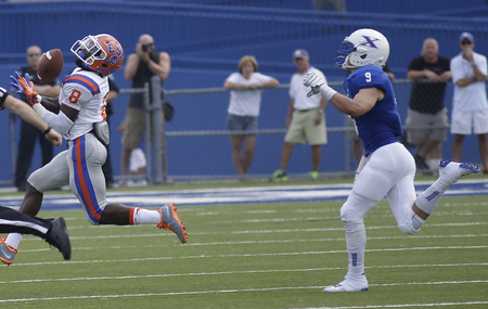 East St. Louis wr RaekwonGriffin cannot catch a pass during the Flyers football game against St. Xaiver. (